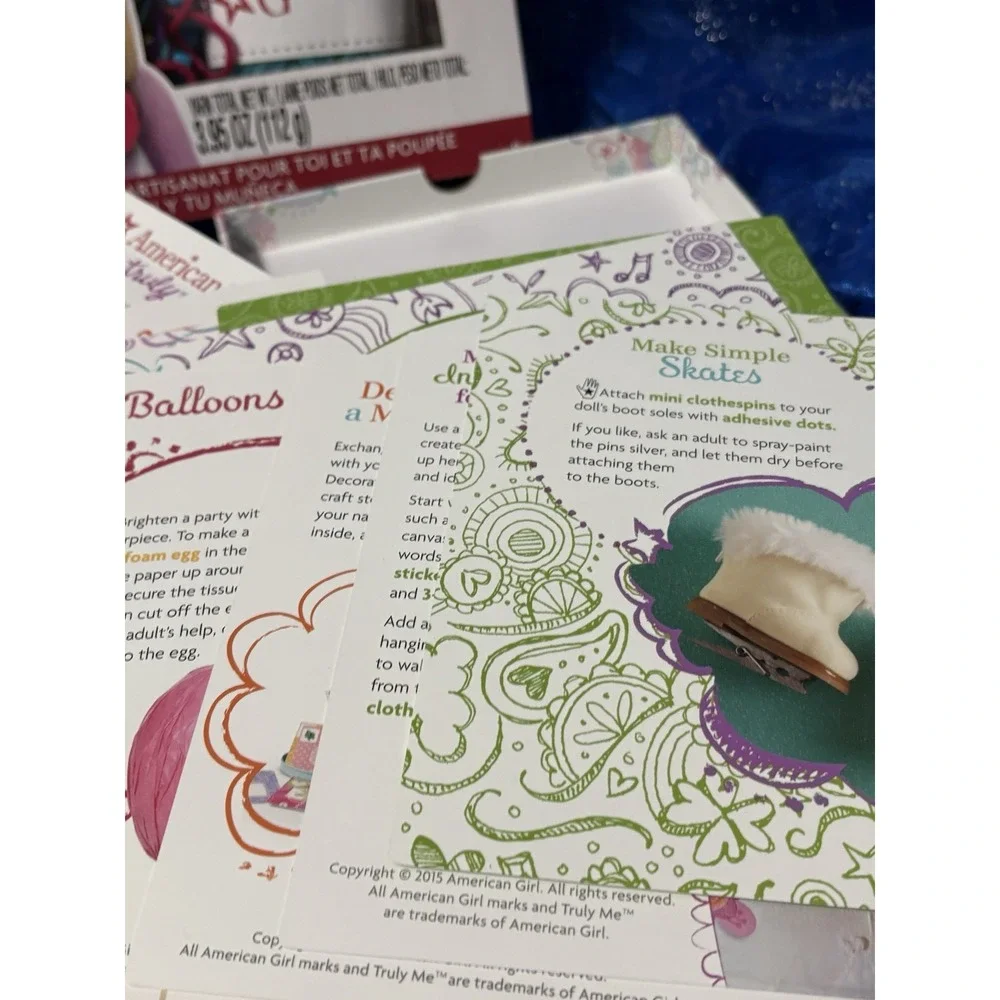 AMERICAN GIRL ~ INFINITY‎ SCARF KNITTING KIT & TRULY ME ACTIVITY BOX WHEEL